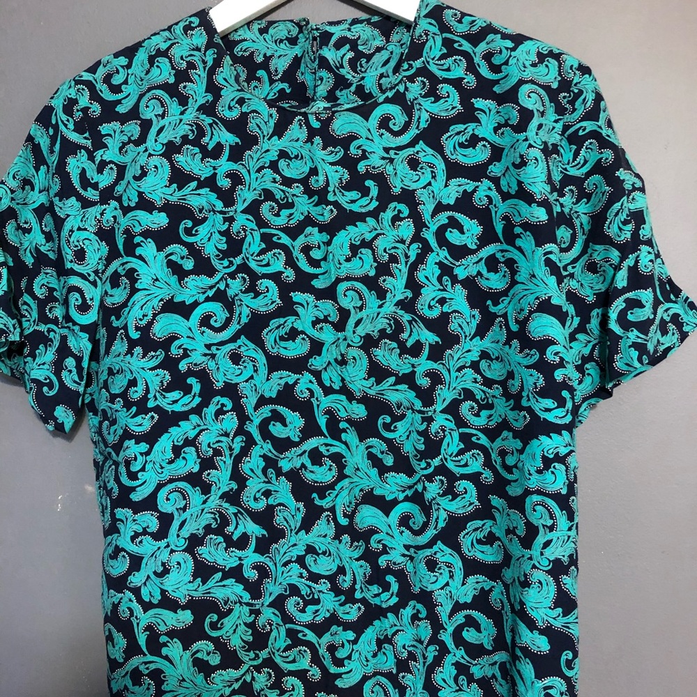VINTAGE Blue & Black Top